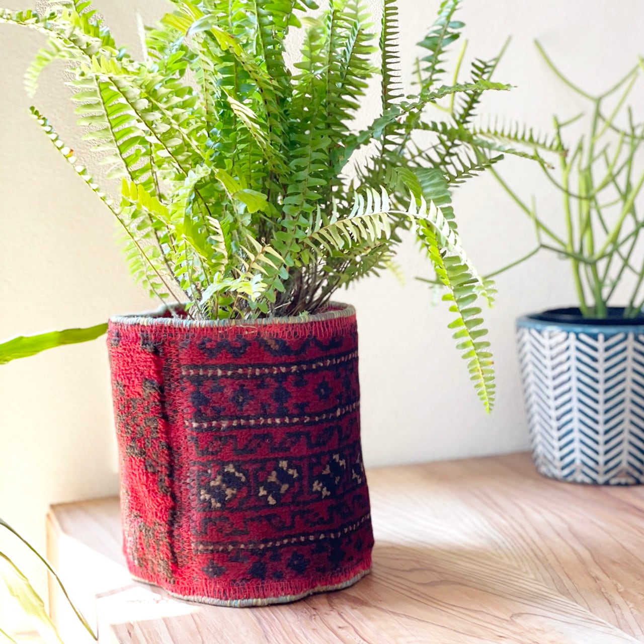 ヴィンテージラグポット鉢カバー｜Lサイズ vintage rug pot * アフガン ...