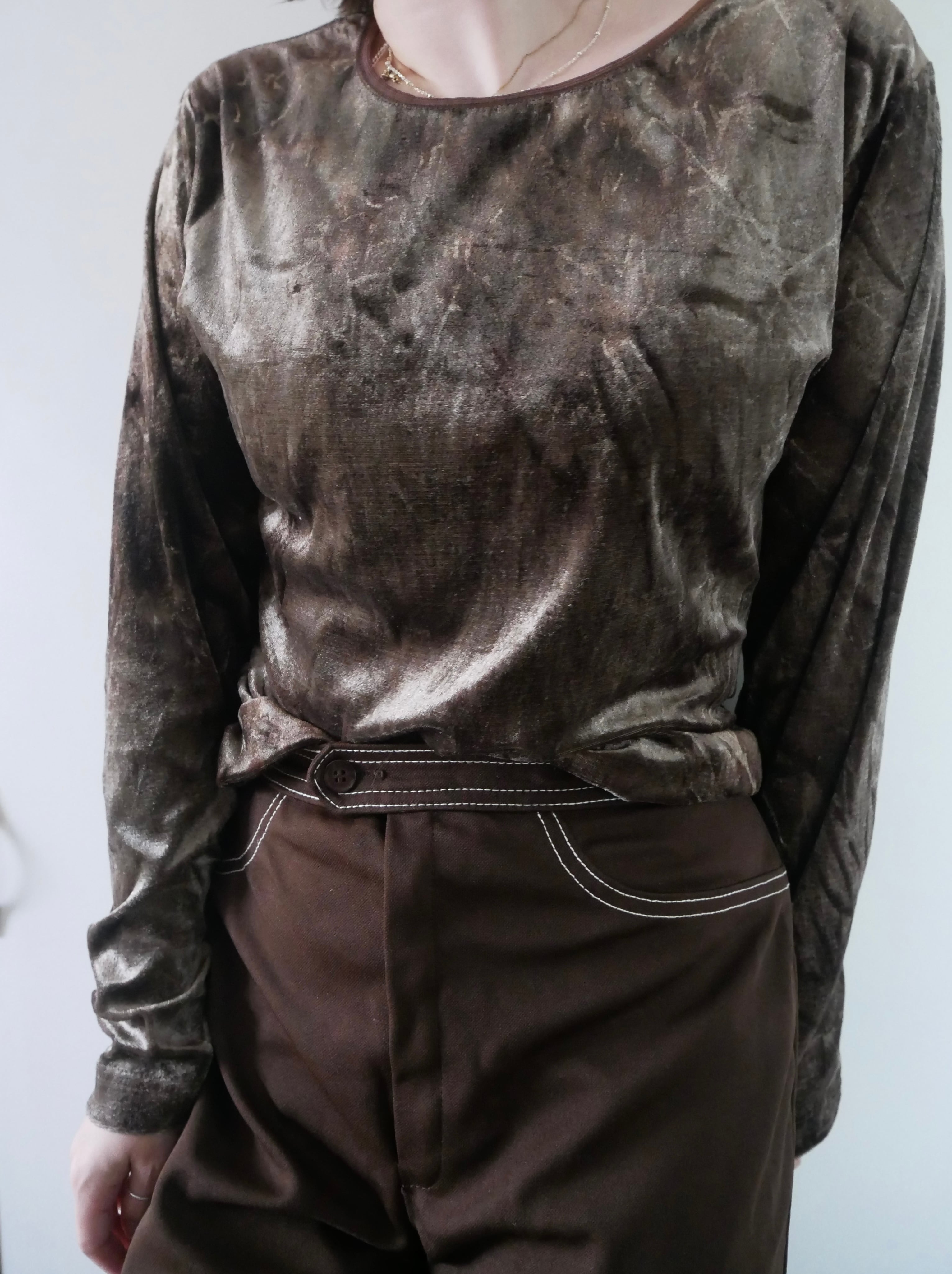 chocolate velour top
