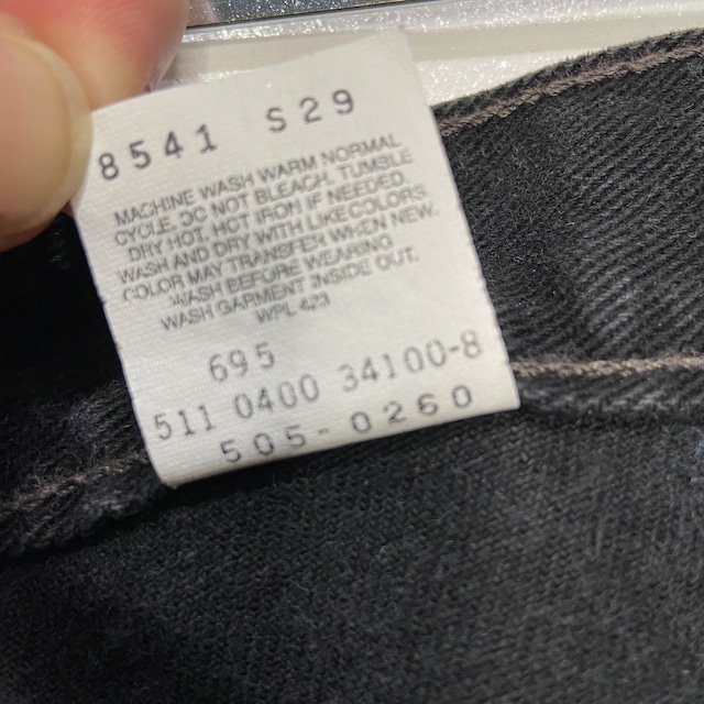 Levi's505 USA製サルファブラック　漆黒　ブラックデニムパンツ　W36