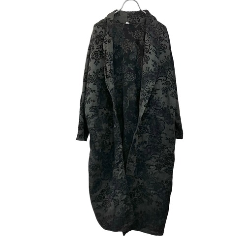 『VINTAGE made in USA Flower Paisley corduroy embroidery Design Long Gown Jacket』USED 古着 ヴィンテージ USA製 フラワー 花柄 ペイズリー 総柄 コーデュロイ 刺繍 ロング ジャケット ガウン
