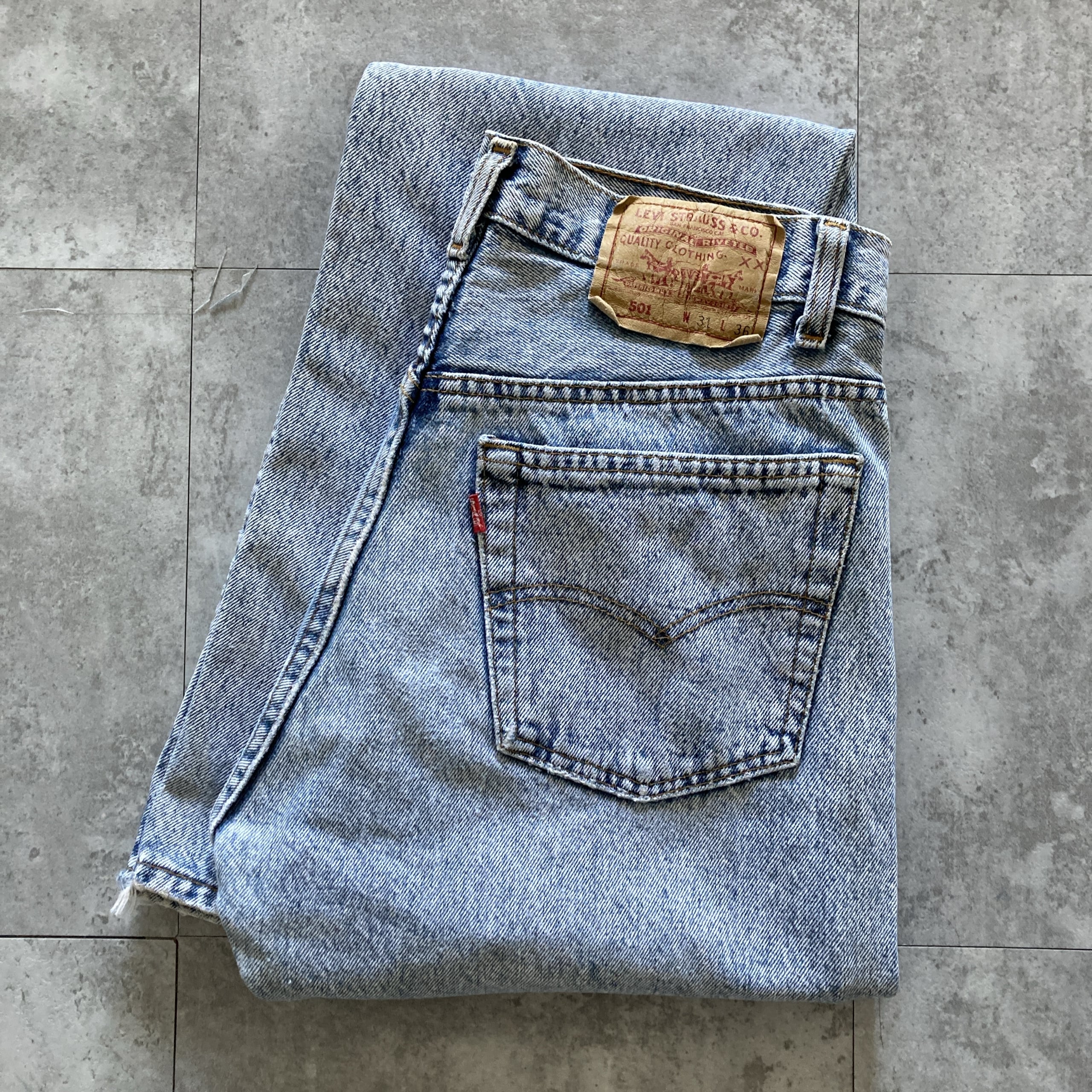 W31 L36】90's US.Levis 501 リーバイス エルパソ工場(511) ボタン裏
