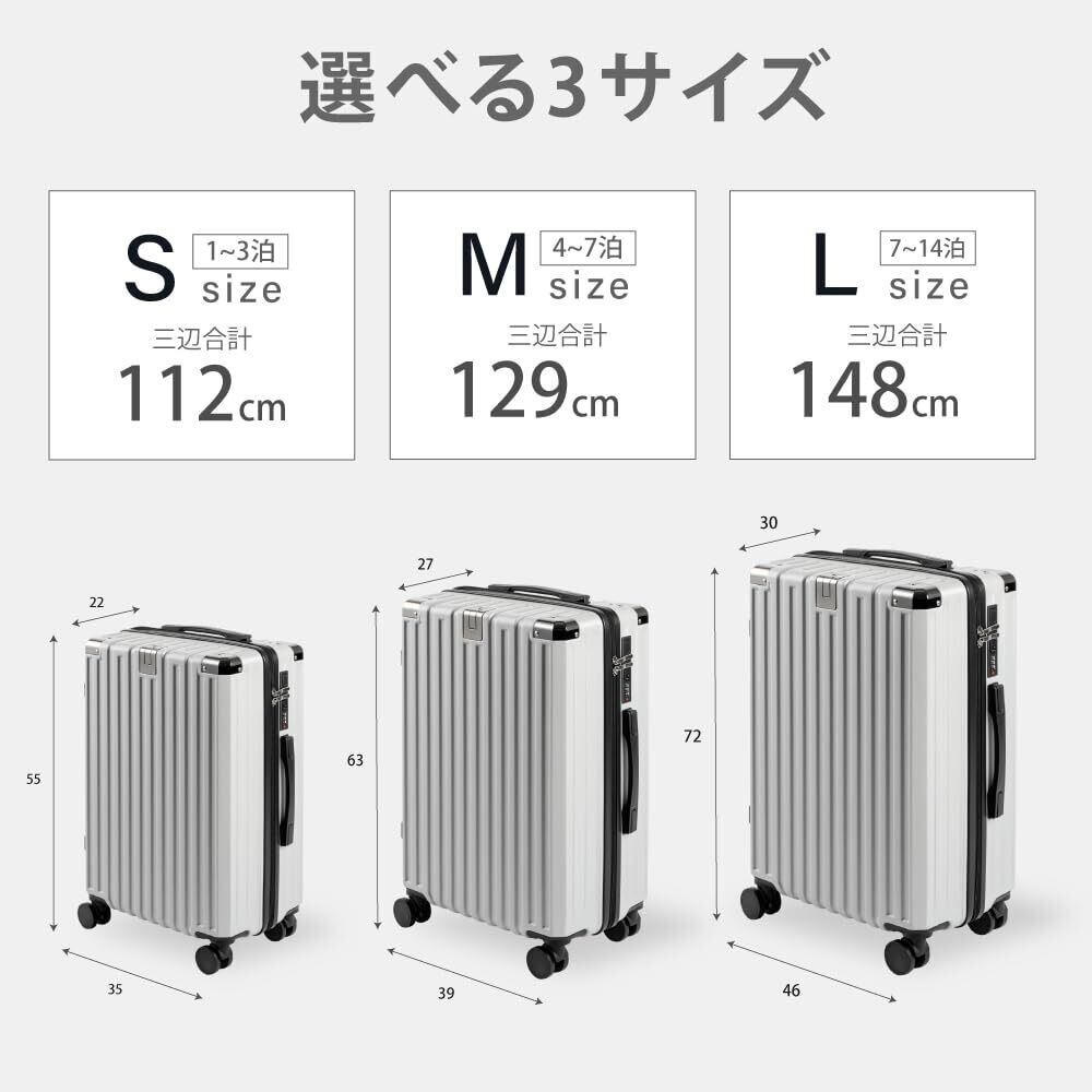 GGQAAA] スーツケース キャリーケース トップオープン USB充電 多機能