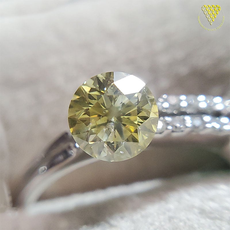 0.518 ct Fancy Yellow SI2 CGL 天然 イエロー ダイヤモンド ラウンド