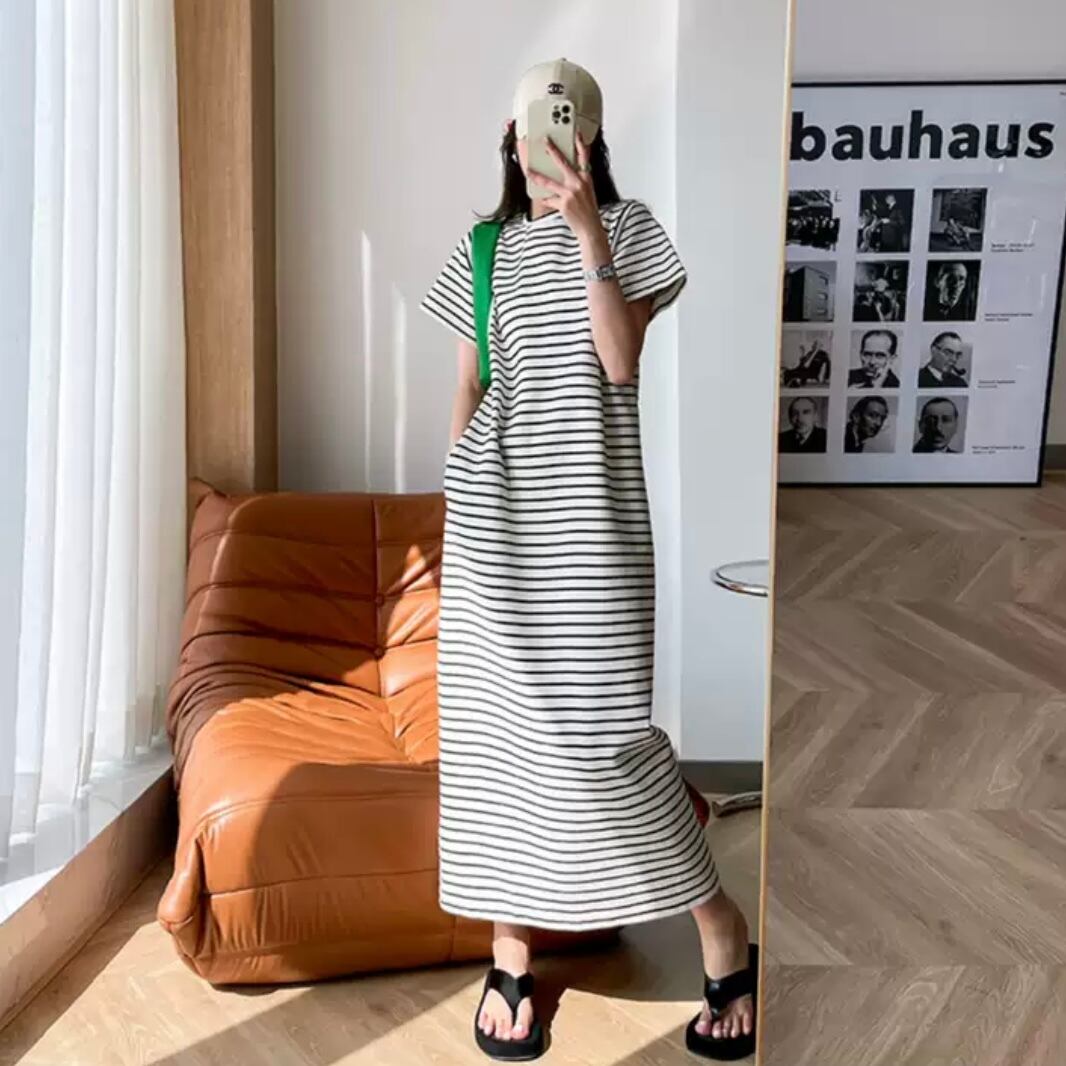 ボーダーロングストレートワンピースmn2319 Me Nt ミーノット