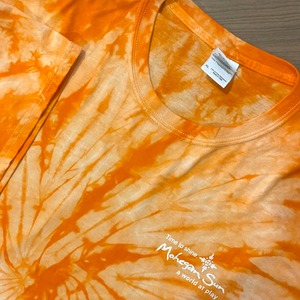 【GILDAN】タイダイ柄 オレンジ Tシャツ ワンポイント バックロゴ XL ビッグサイズ us古着 アメリカ古着