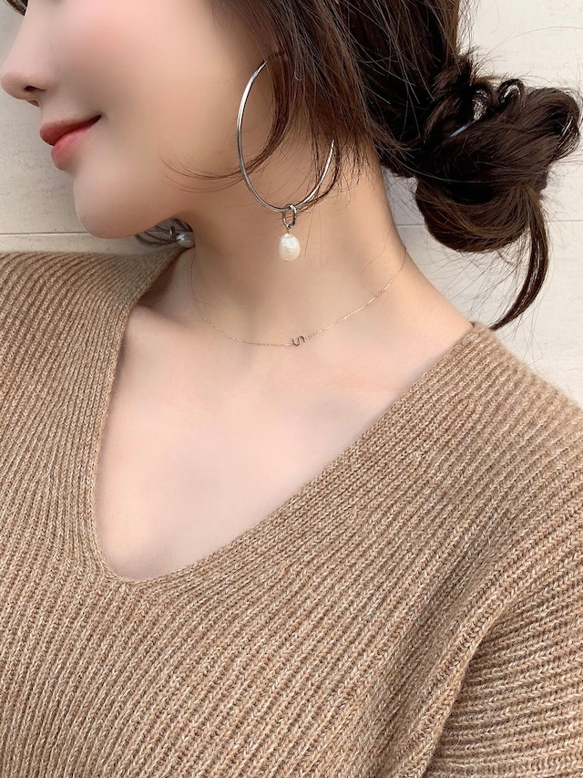 【予約】initial「S」skin jewelry necklace K10YG / yellow gold (12月中旬発送予定)