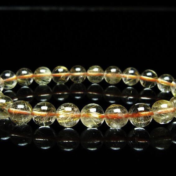 ルチルクォーツ ブレスレット 7mm タイチンルチルクォーツ タイチンルチル 一点物 メール便可 [M便 1/10] 111-48939