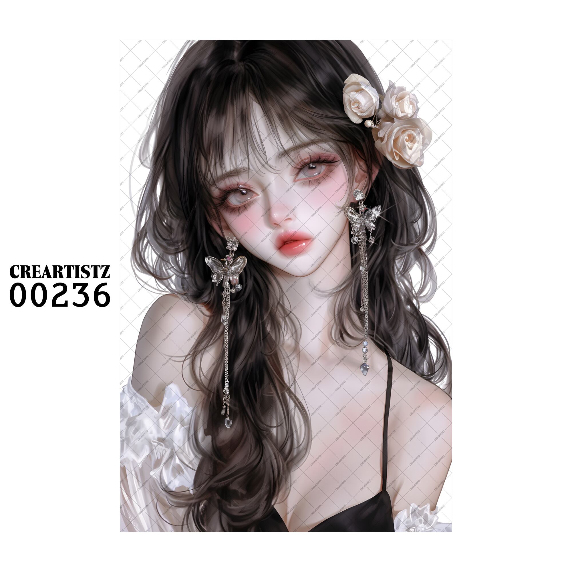 00236 ガール キュート オリジナル ペーパー/ステッカー 4枚セット CREARTISTZ