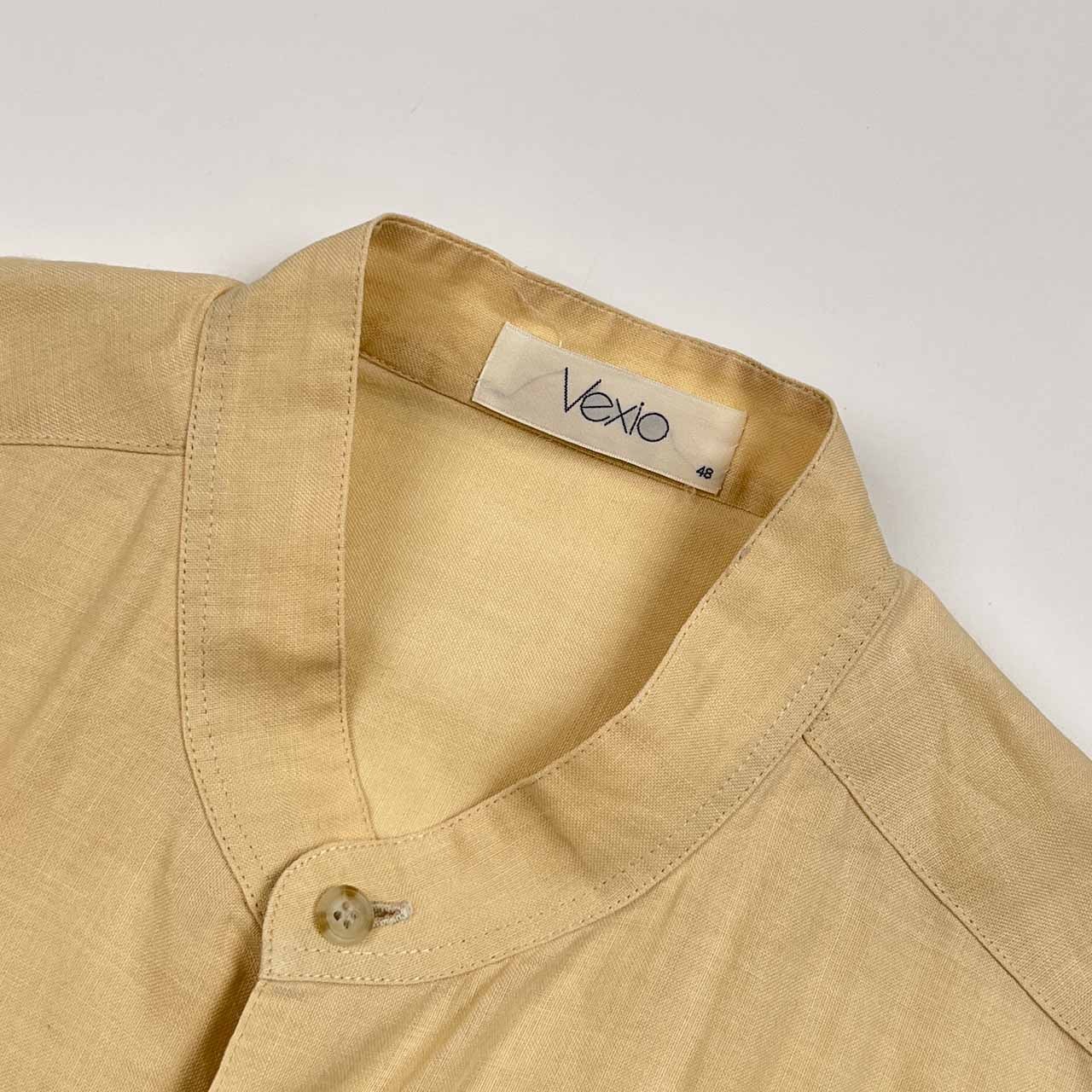 リネン100% Vexio バンドカラー 長袖シャツ 48/クリーム系 メンズ