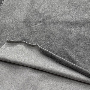 ★TC142◆2m◆綿ポリエステル混滑らかソフト風合いベロア調ニット生地◆グレー
