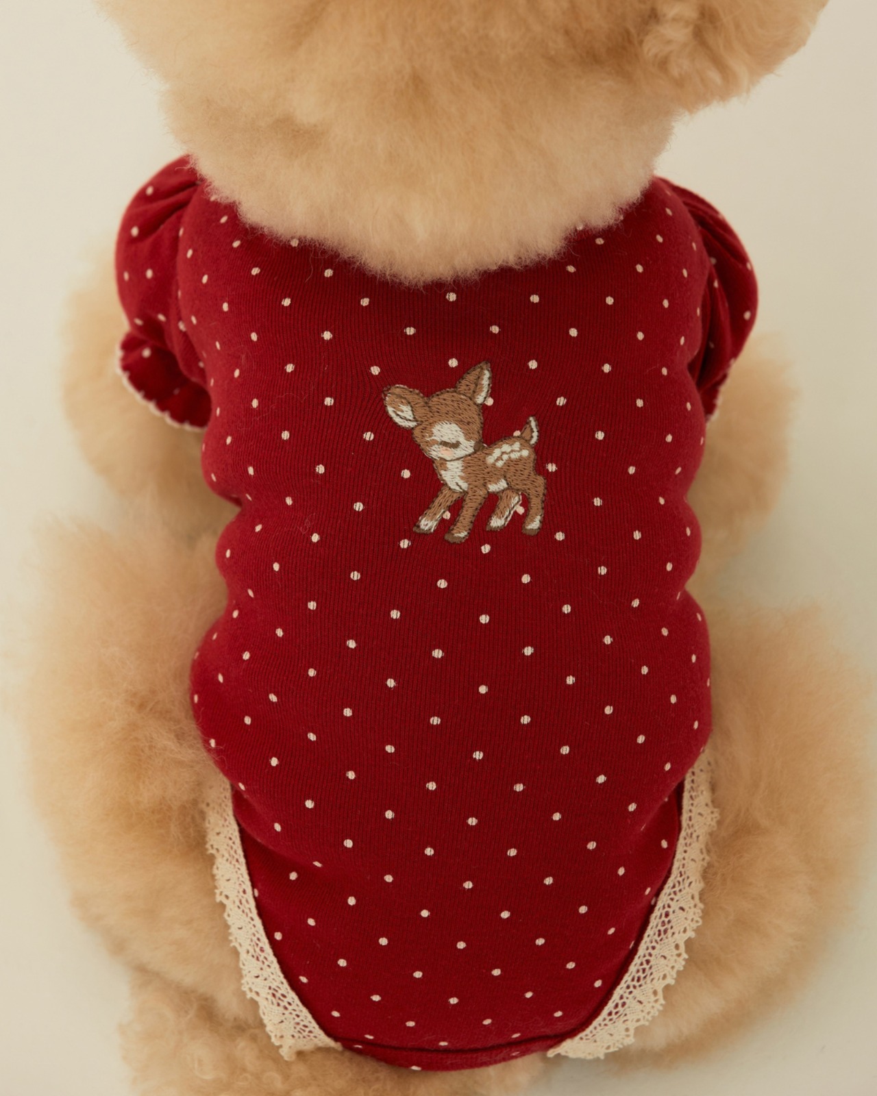 【予約】[ thesallyslaw ] Chloe Puff Romper｜Wine Dot - 8