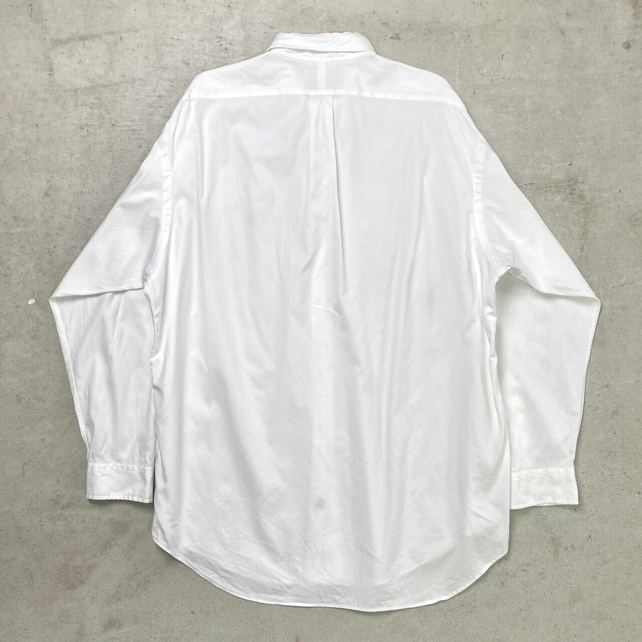 90s ラルフローレン 完全無地 白 シャツ L 初期モデル レア ヴィンテージ 90年代 Ralph Lauren ラルフローレン YARMOUTH オックスフォードシャツ