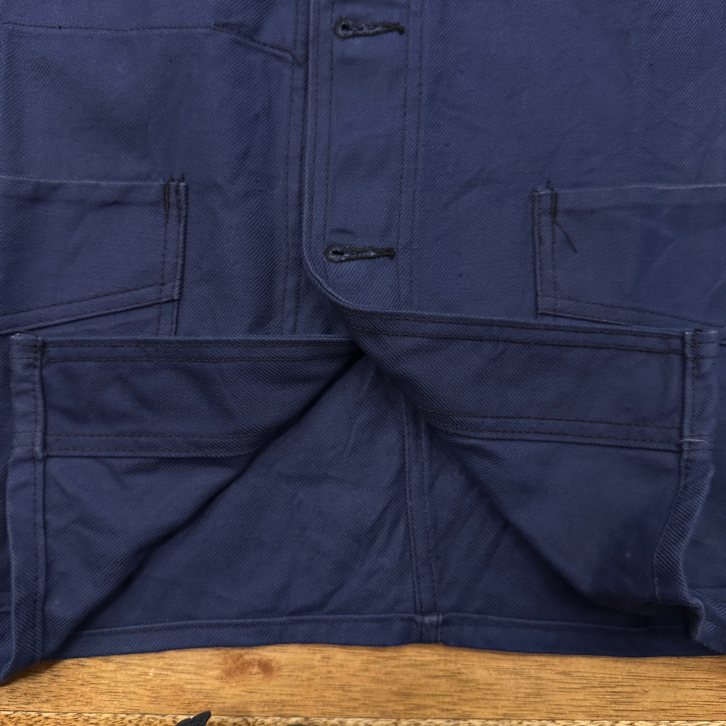 50S ADOLPHE LAFONT V-POCKET BLUE COTTON TWILL WORK JACKET ⑧