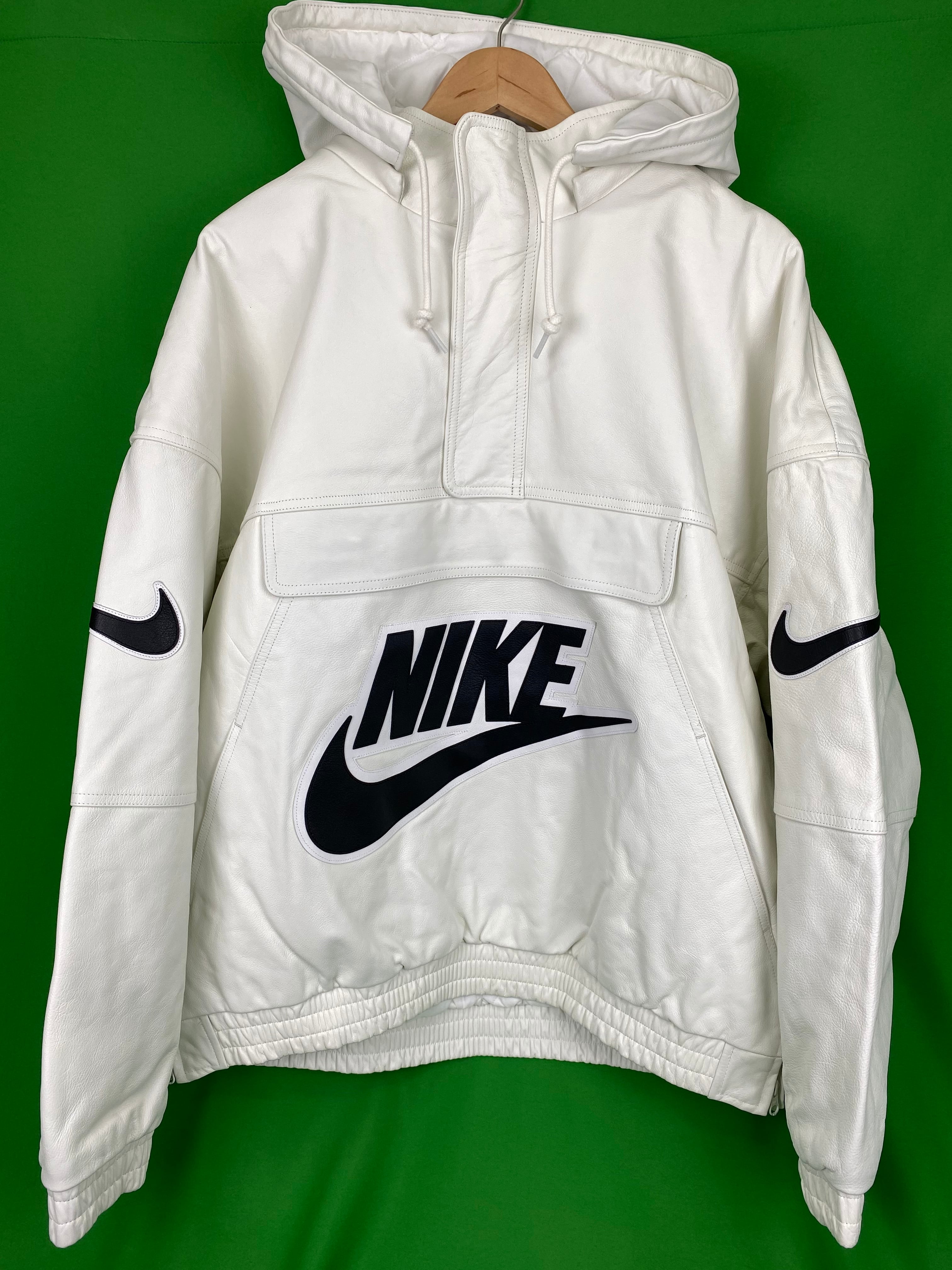 XL Supreme Nike Leather Anorak White