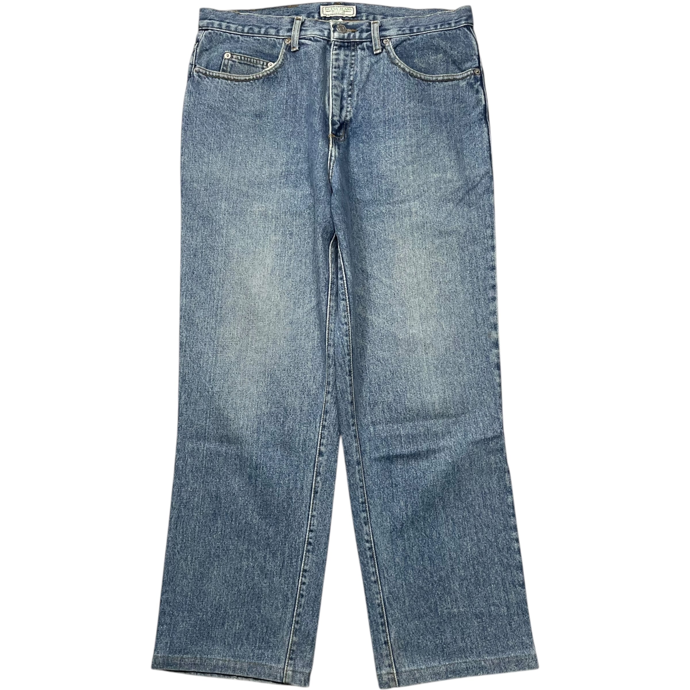 《実寸 W34L28》 GUESS JEANS デニムパンツ ワイドデニム USA製 90年代 vintage no.6065