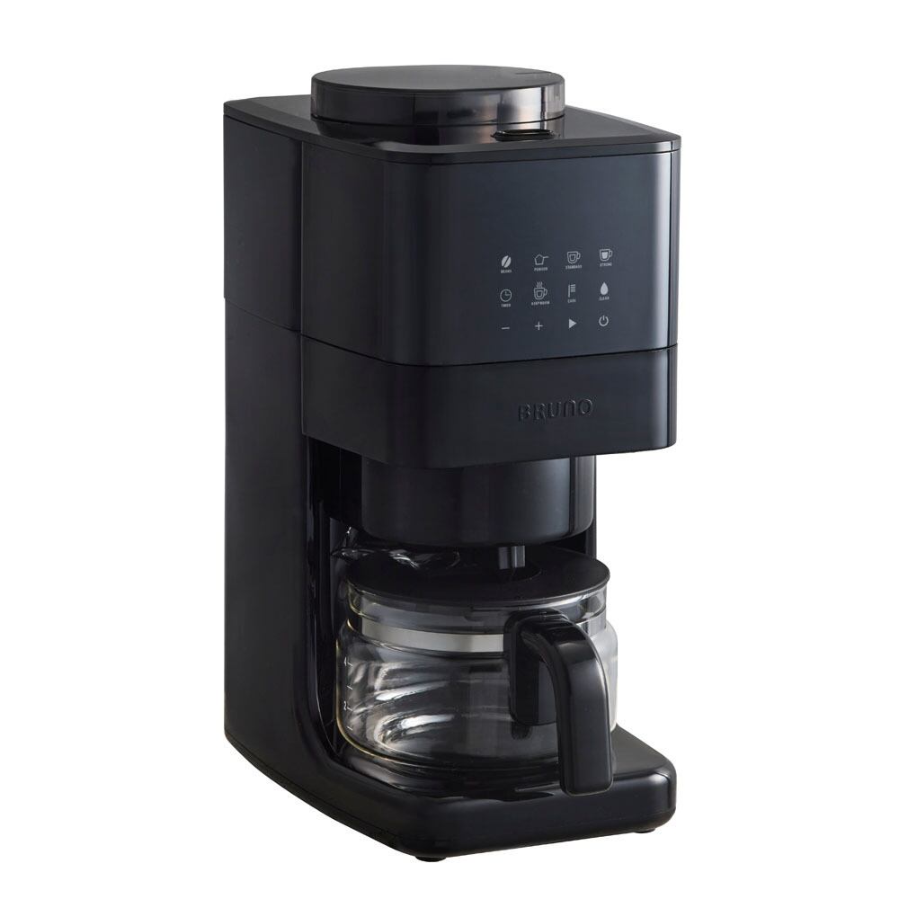 BRUNO ブルーノ コーン式 ミル付き全自動 コーヒーメーカー ブラック BOE144 / キッチン家電 濃度調整 挽目調整 粉対応