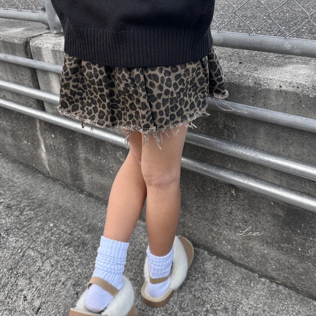 leopard pleats skirt