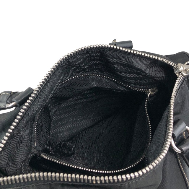 PRADA プラダ ハンドバッグ ブラック トライアングルロゴ ナイロン レザー ミニボストン vintage ヴィンテージ オールド ixt5hp