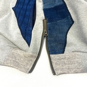 【hoodi47】 Remake Hoodie gray × indigo
