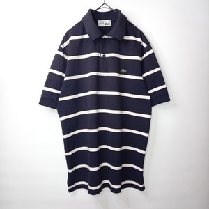 70s　80s　フレンチラコステ　半袖　ポロシャツ　刺繍　ボーダー　ユーロ古着