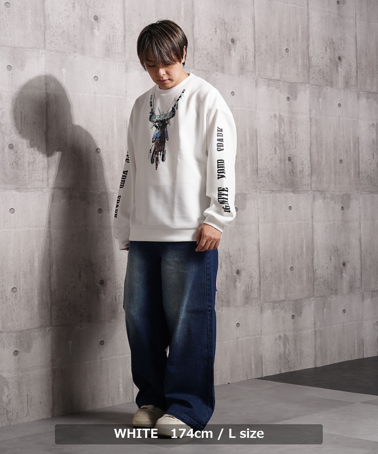 ◆アクセPT 袖ロゴスウェット◆sb-g1411552n