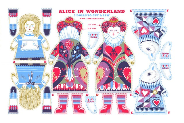 Alice in Wonderland Tea Towel / Cloth Kit ぬいぐるみキット 布ポスター 不思議の国のアリス ディズニー