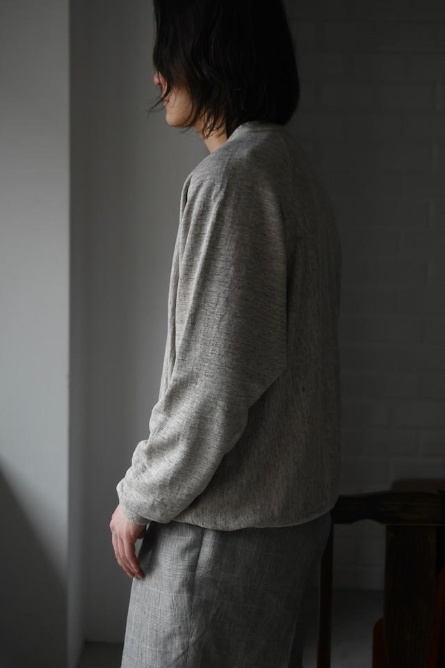 BATONER / BELGIAN LINEN URAKE LONG SLEEVE (Beige)