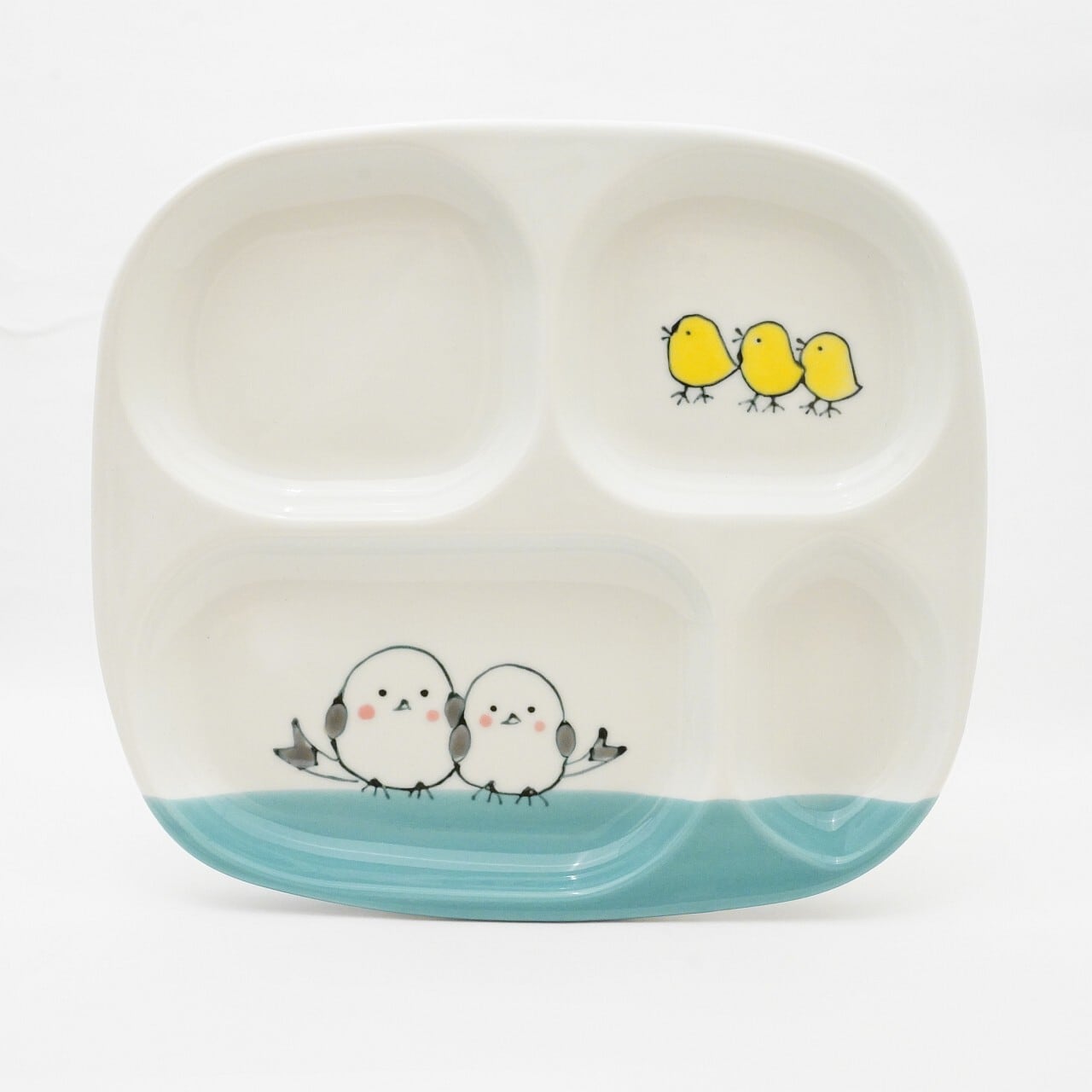 【大新窯】波佐見焼 シマエナガ プレート ブルー