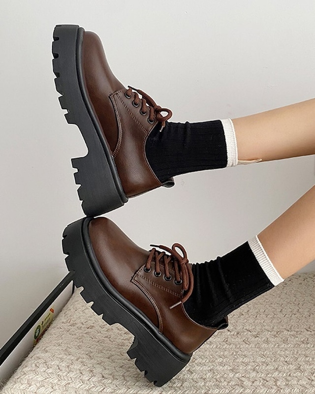 レースアップローファー D1145