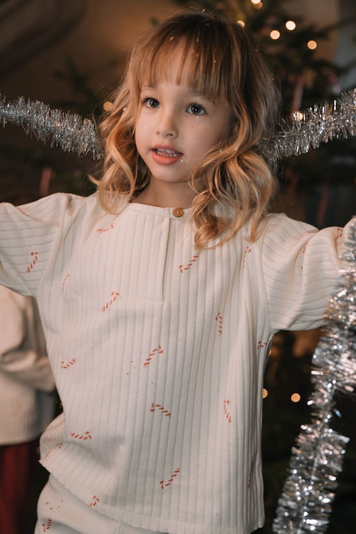 ［3-6Y］Studio Boheme Paris  - ORSO T-SHIRT / ECRU - CANDY CANE