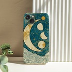 受注生産 iPhoneケース 月相と波のクラシック星図｜天体図 STAR037C
