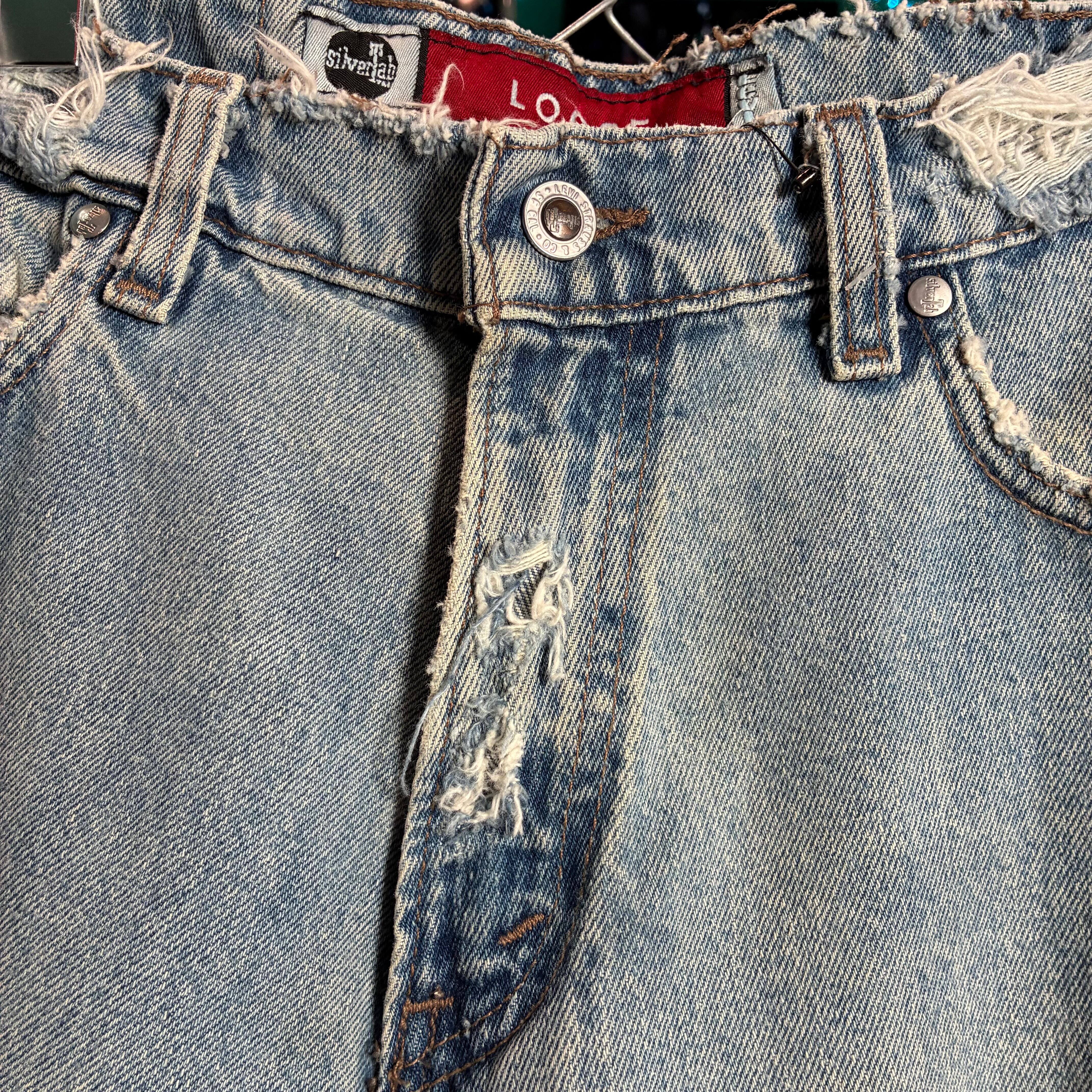90s USA製 Levi's Silver Tab LOOSE カットオフショーツ W29 ブルー