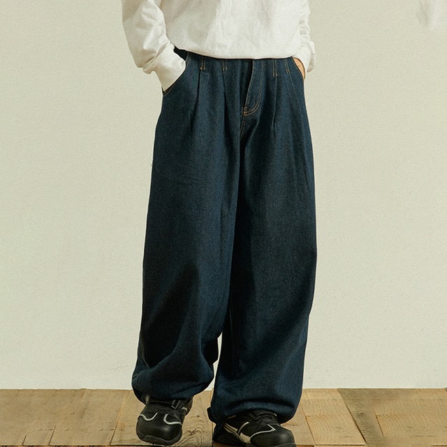 GoodNorthゆったりシルエットデニムロングパンツ