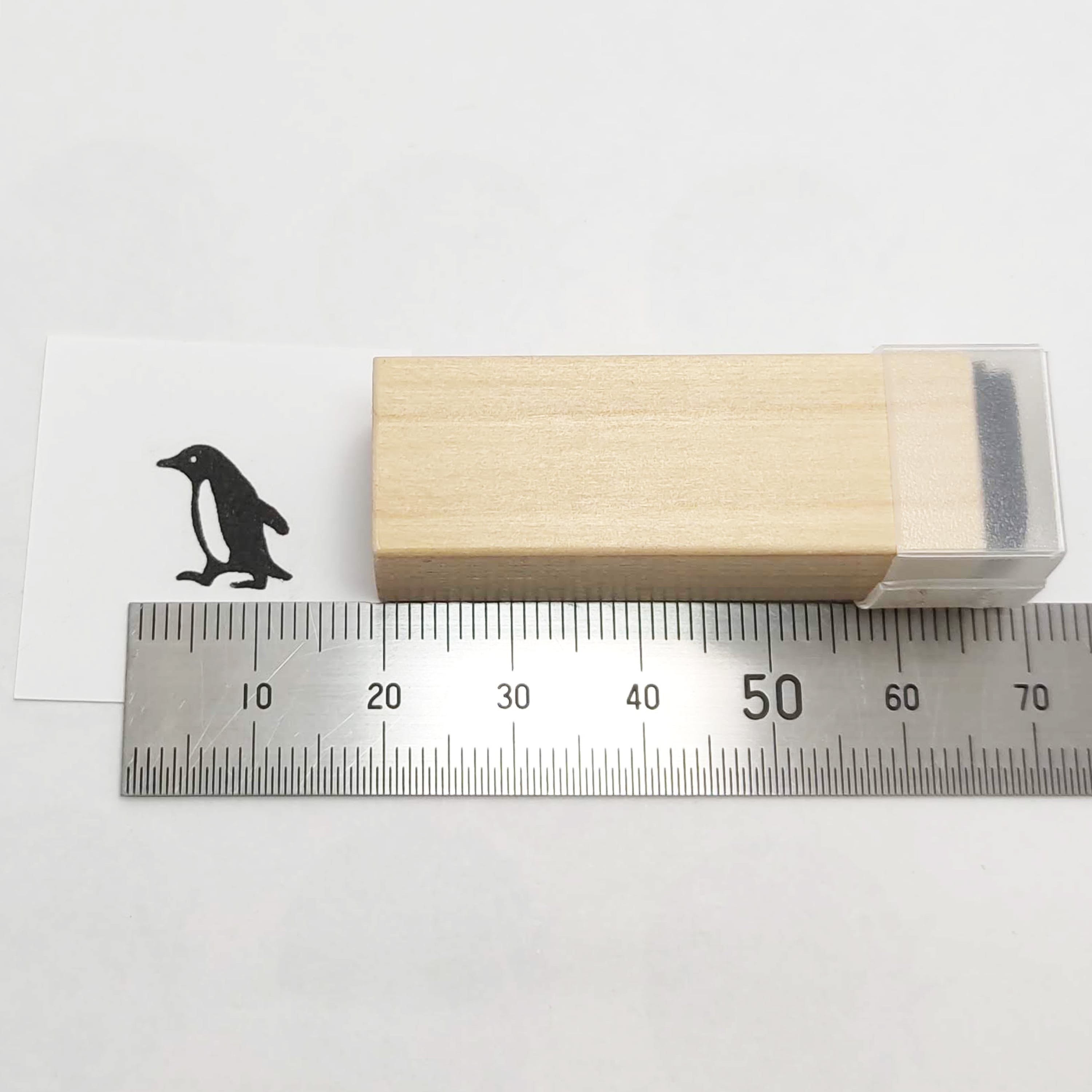 ペンギン】12mm 浸透印 ハンドメイド キャップ付き スタンプ はんこ