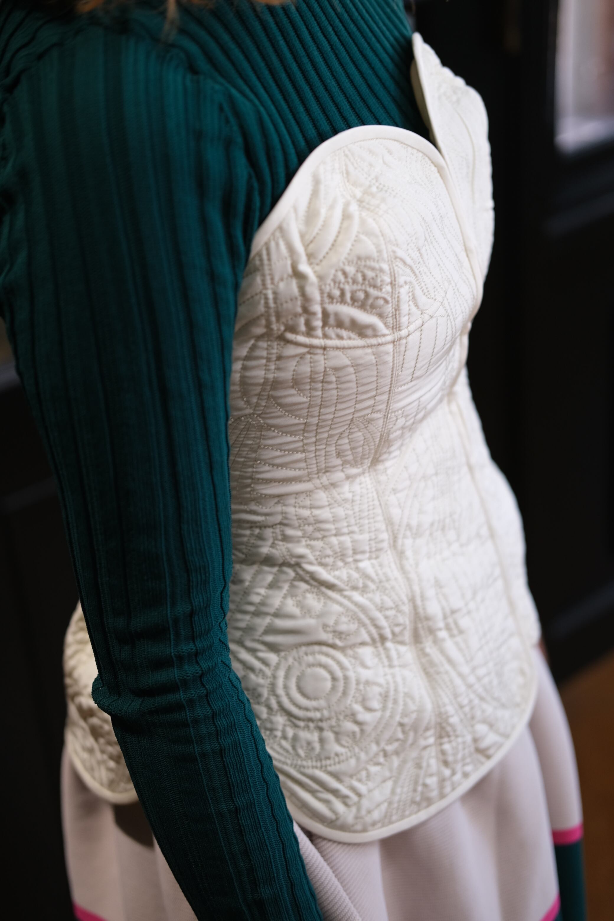 トップス Mame Kurogouchi Floral Quilted Bustier Mame Kurogouchi(マメ クロゴウチ)】 Floral Quilted Silk Bustier