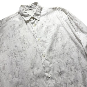 2023ss HERMES aop white shirt “Saut en Calques”