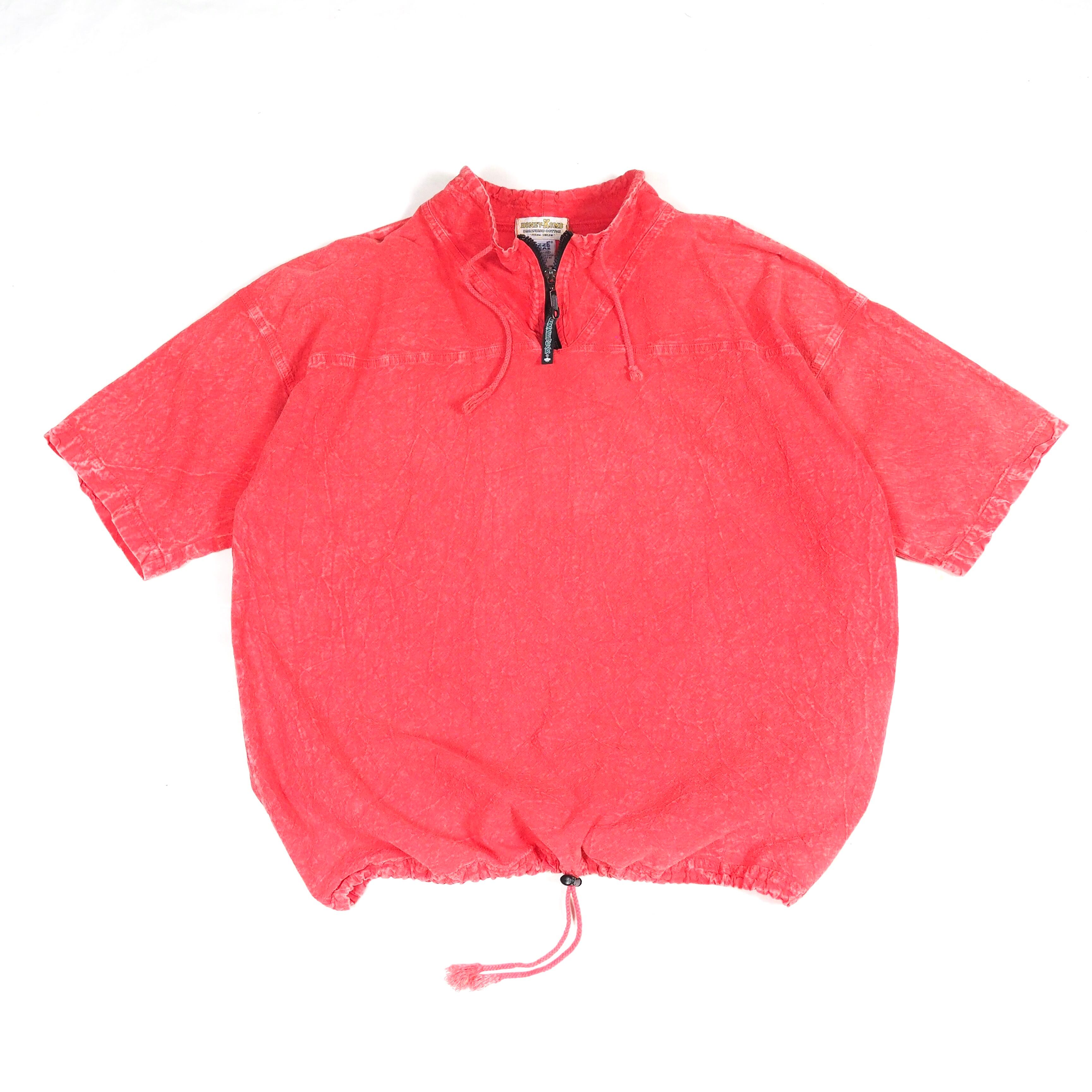 90’s EZZE WEAR HONEY KOMB cotton pullover s/s tops L カナダ製 プルオーバートップス