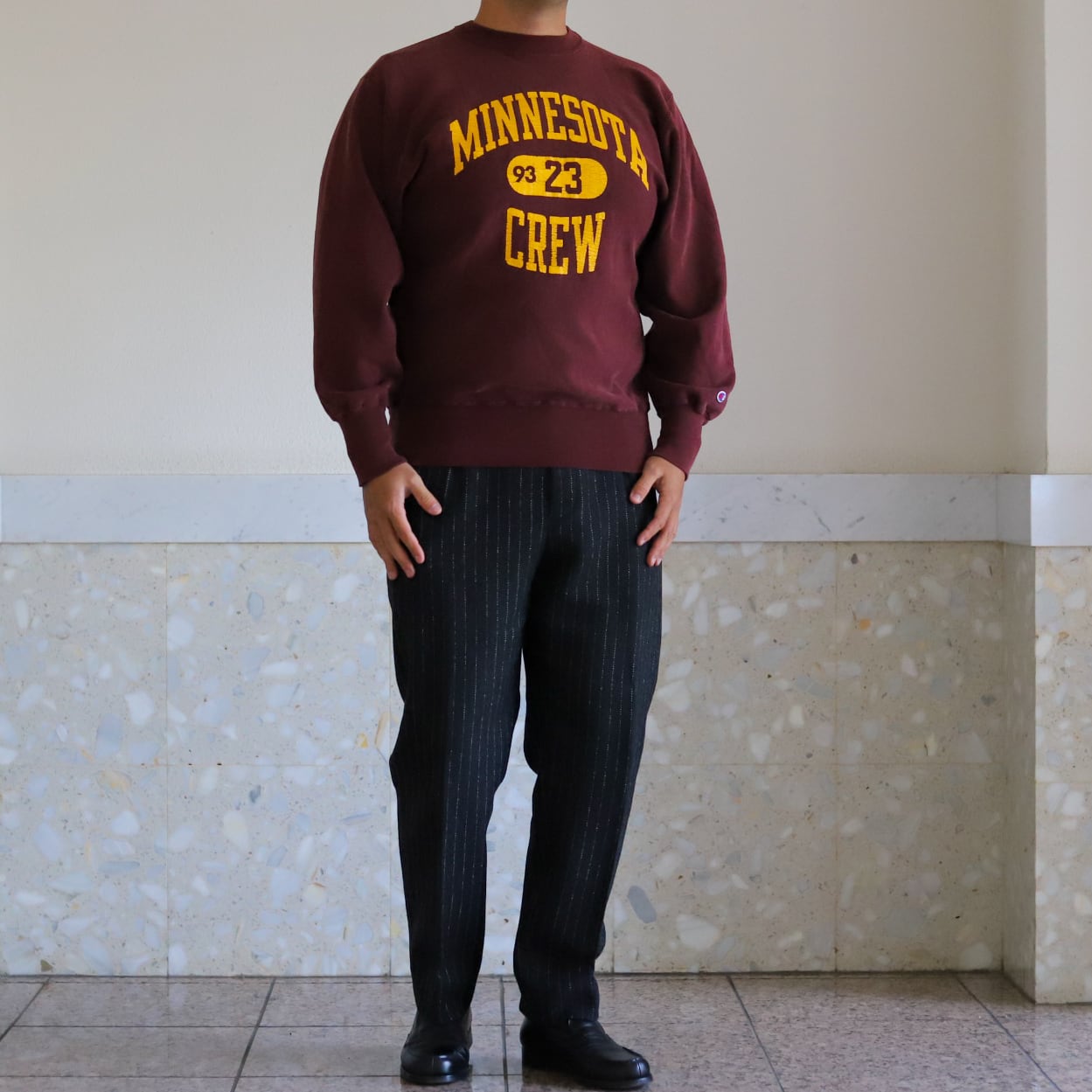 逸品】90s champion Reverse Weave Crew fade Burgundy 
