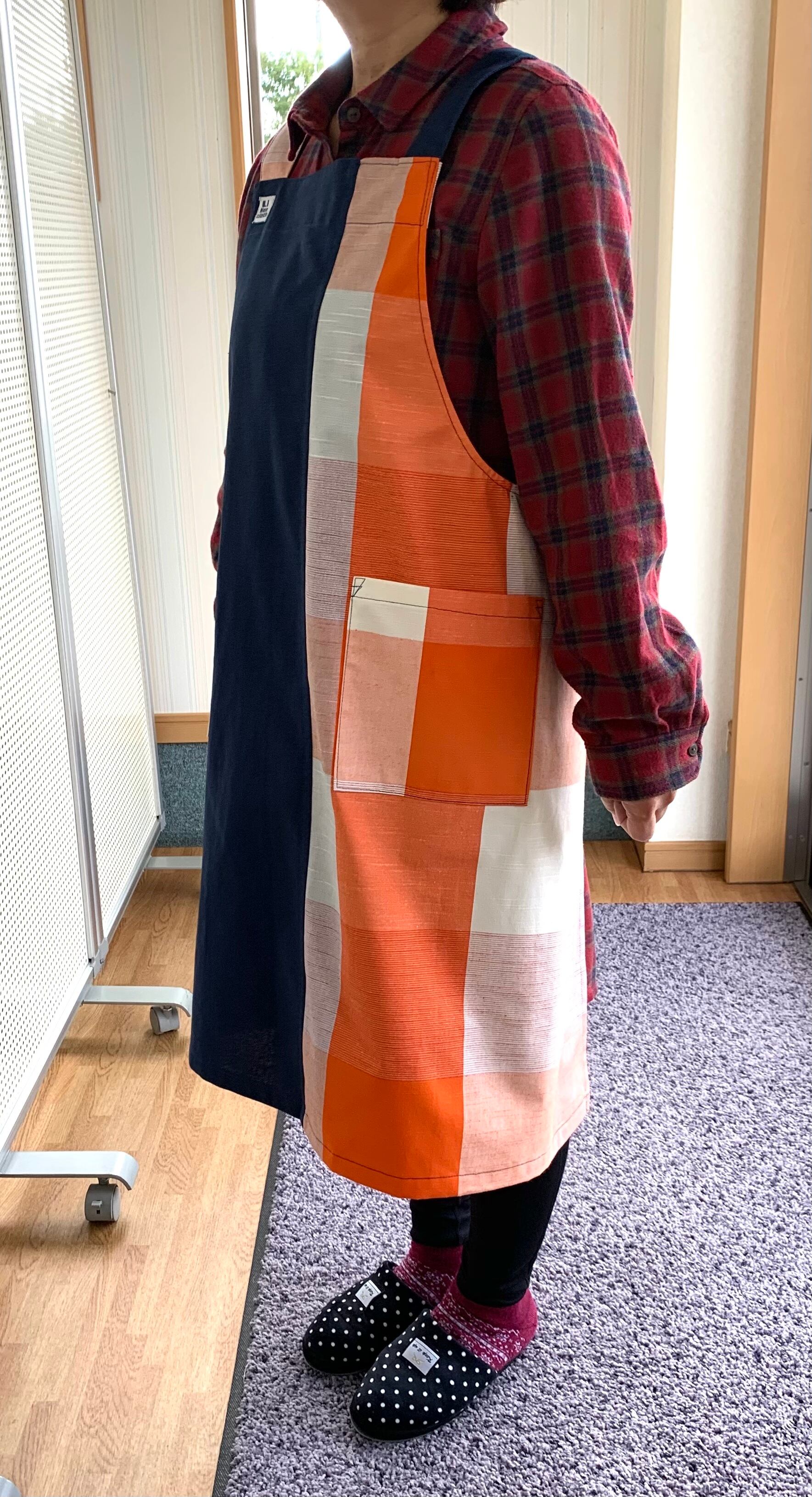 受注生産】バッククロスエプロン オレンジ | Linencloth