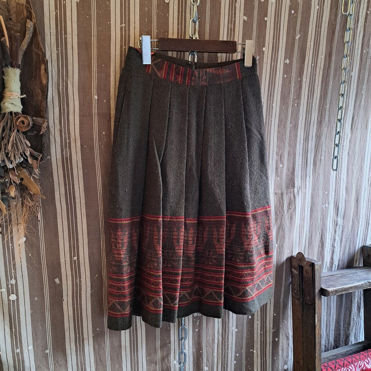 スコットランド製 ウールラップスカート used [501062] | VACFF