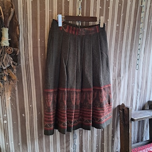 ウール混 エスニック柄スカート used [501060]
