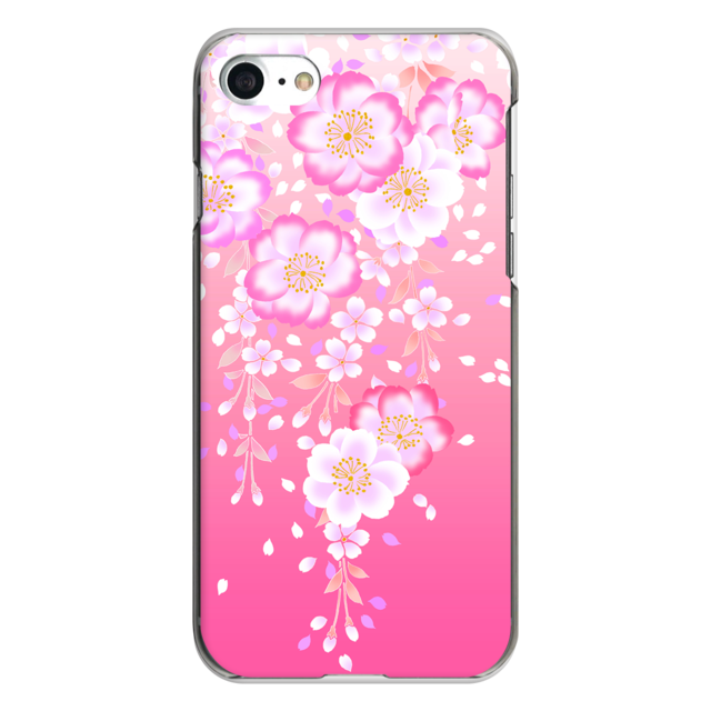 iPhone対応 スマホ ハードケース クリア 枝垂桜舞 和柄 日本 【iPhone17 / iPhone16e / AQUOS / Xperia  他 iPhone / Android ほぼ全機種対応】 |skraj081