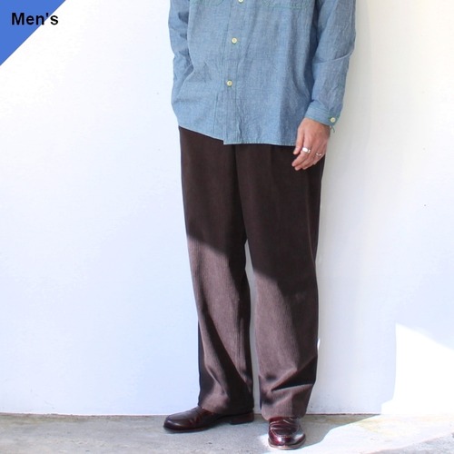 FANTASTICDAYS ポリエステルコーデュロイトラウザー CORDUROY-M-224-01　（Brown）
