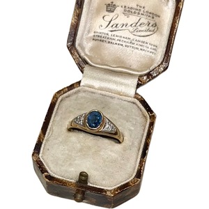vintage 9ct sappire & diamond ring