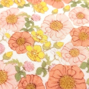 USAコットン Belle & Boo  Sunshine & Sandcastles シーサイドフラワー コーラルピンク