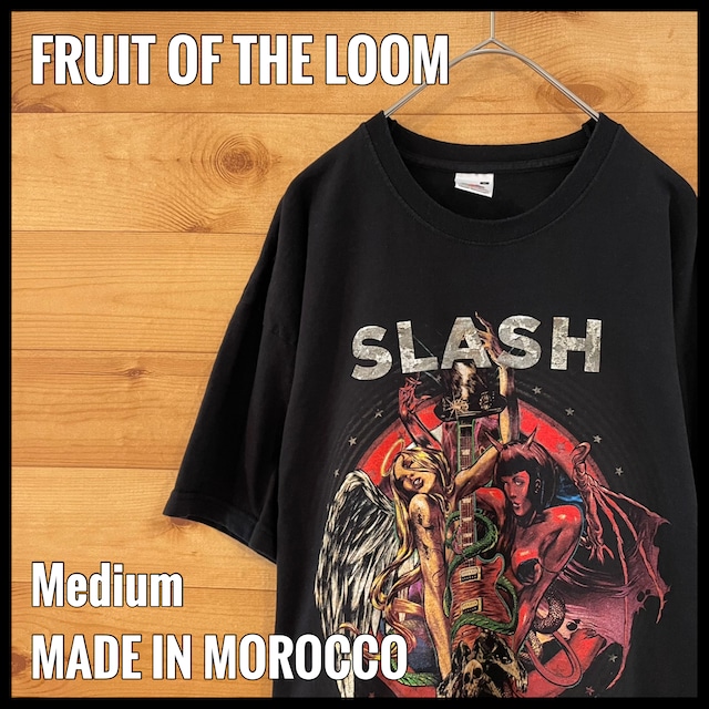 【FRUIT OF THE LOOM】SLASH スラッシュ バンドTシャツ 2012 ツアーt ギター レスポール イラスト バックプリント ガンズ M US古着