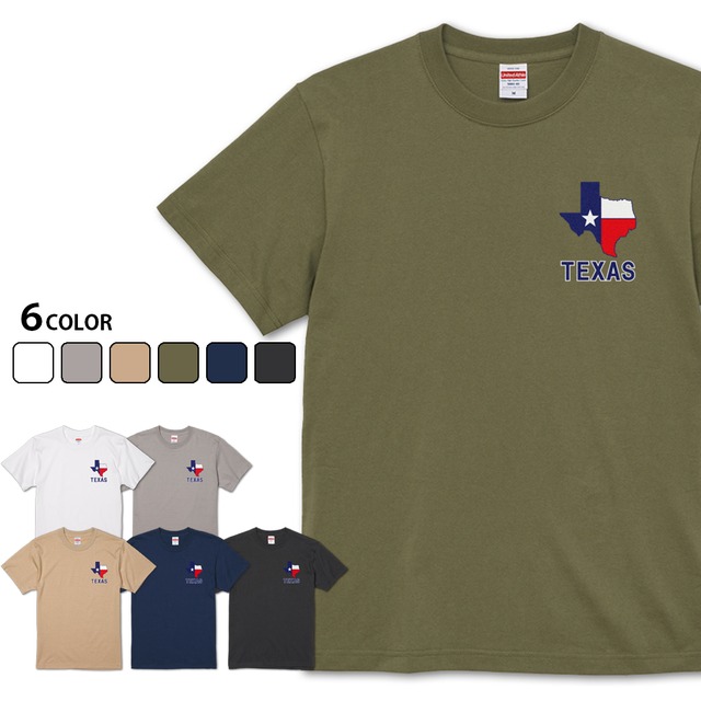【TEXAS】 テキサス州旗Tシャツ