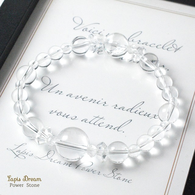 幸せの光が満ちるお守り ｜ ヒマラヤ水晶、アイリスクォーツのパワーストーン ブレスレット