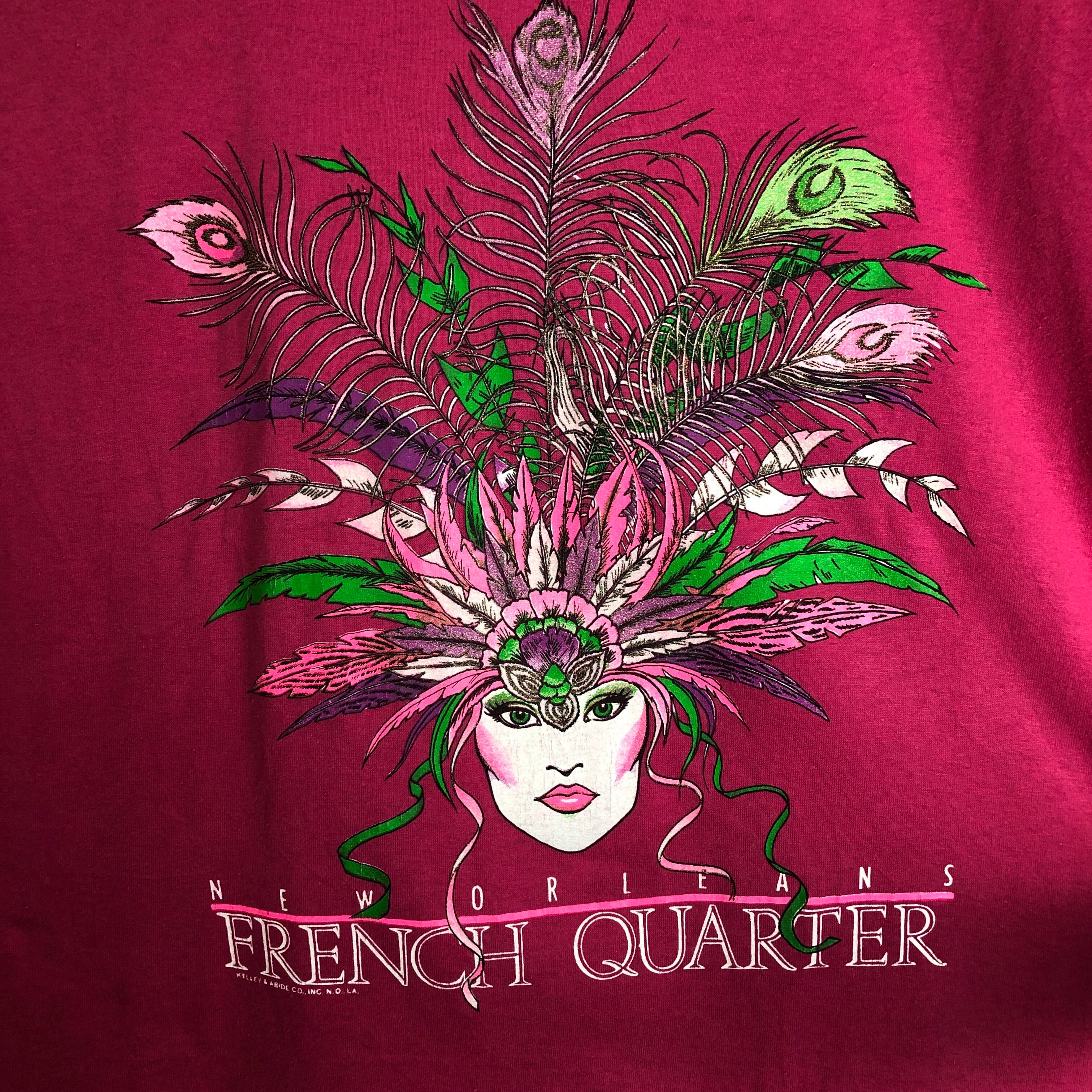 ☆00s VINTAGE HANESタグ 50/50 FRENCH QUARTER プリント T-sh メンズ