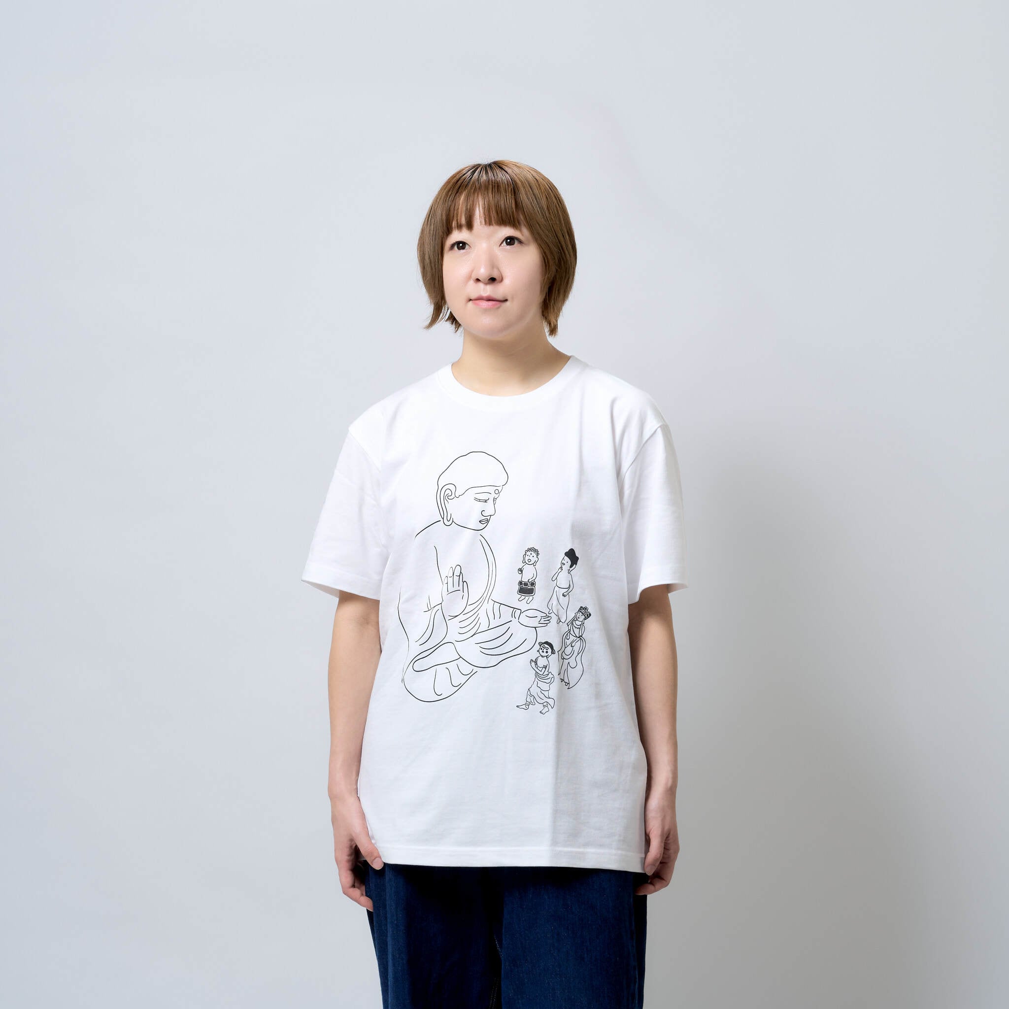 空即ジェネレーション Tシャツ (プリント / 背面刺繍) 6.2oz ホワイト